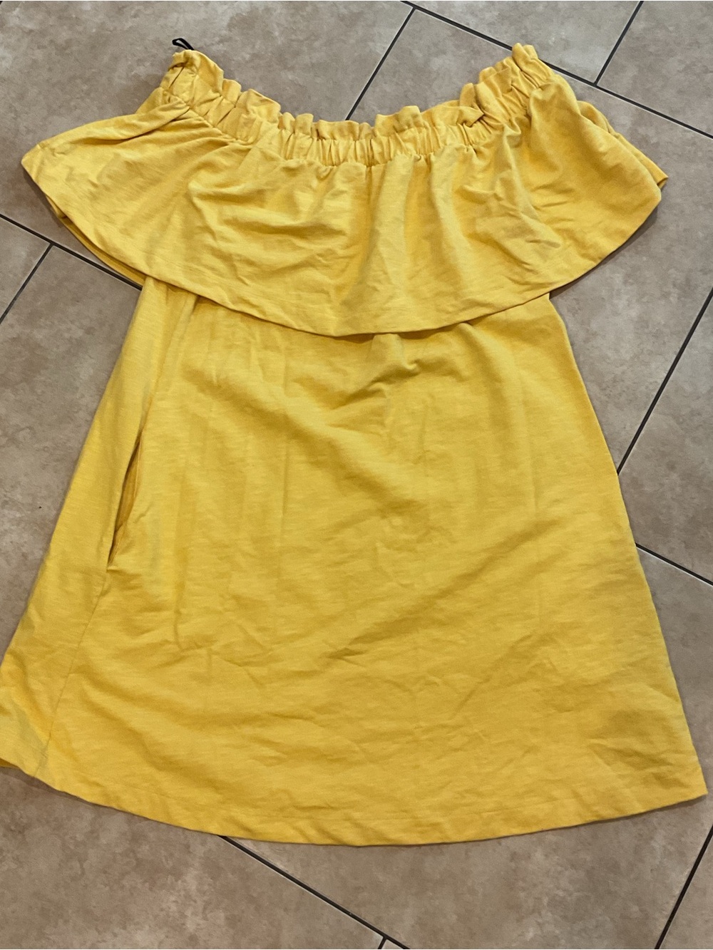 Women’s Off-Shoulder Ruffle Dress - Yellow
